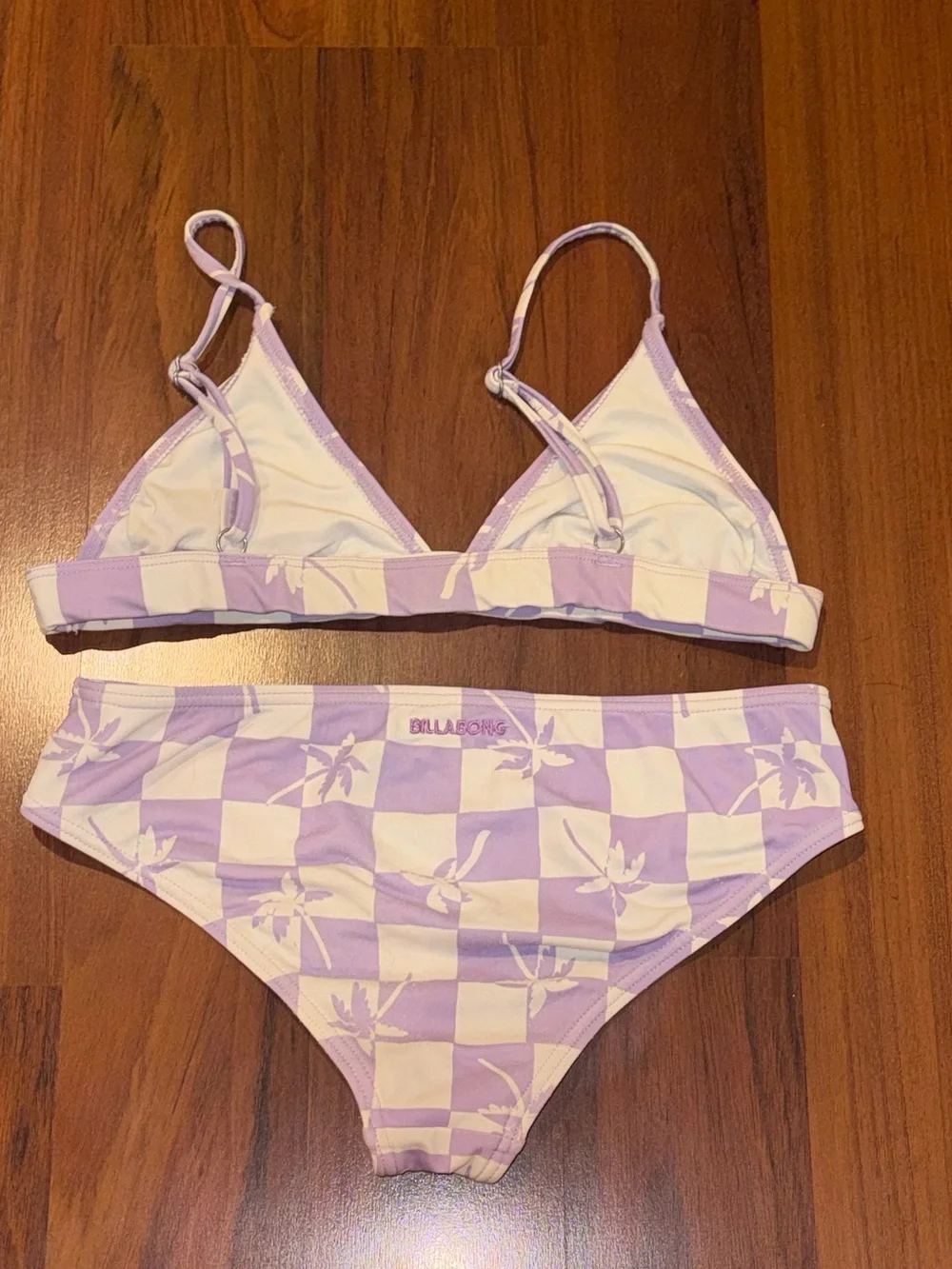 Billabong Kids Bikini Purple White Palm Set $66 Size 12 Nordstrom Vineyard Vine
